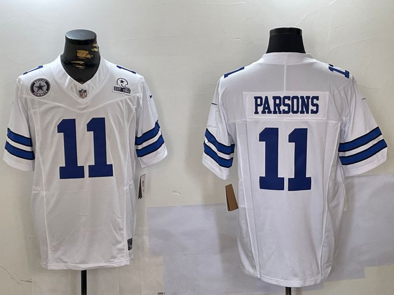 Men Dallas Cowboys #11 Parsons White 2024 Nike Three generations Vapor Limited NFL Jersey style 8->dallas cowboys->NFL Jersey